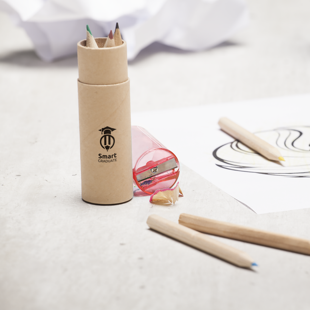 Crayons de couleur en tube avec taille-crayon – Image 4
