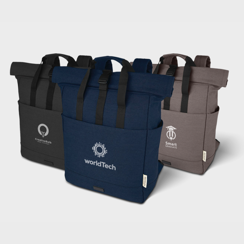 Sac à dos en toile recyclée GRS avec dessus enroulable – Image 2