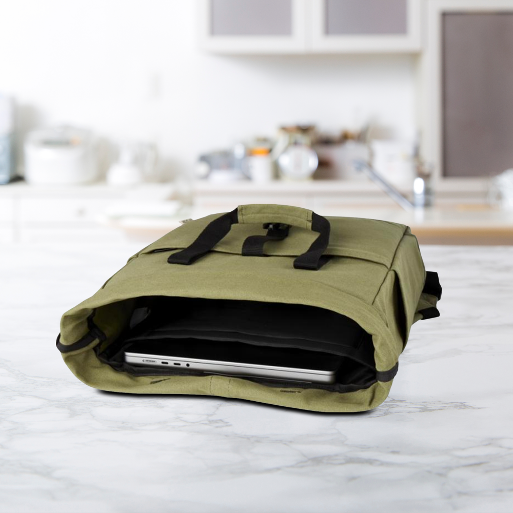 Sac à dos en toile recyclée GRS avec dessus enroulable – Image 5