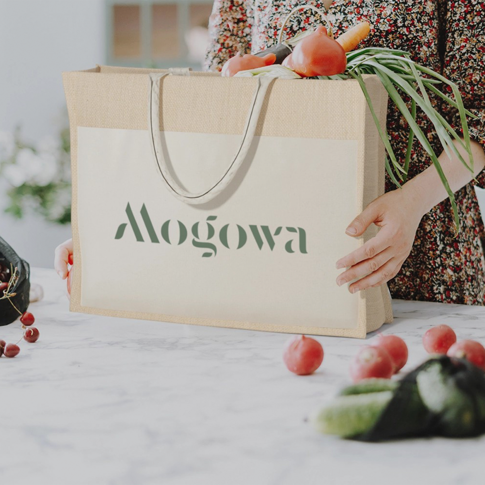 Sac fourre-tout en coton et jute à pochettes – Image 4