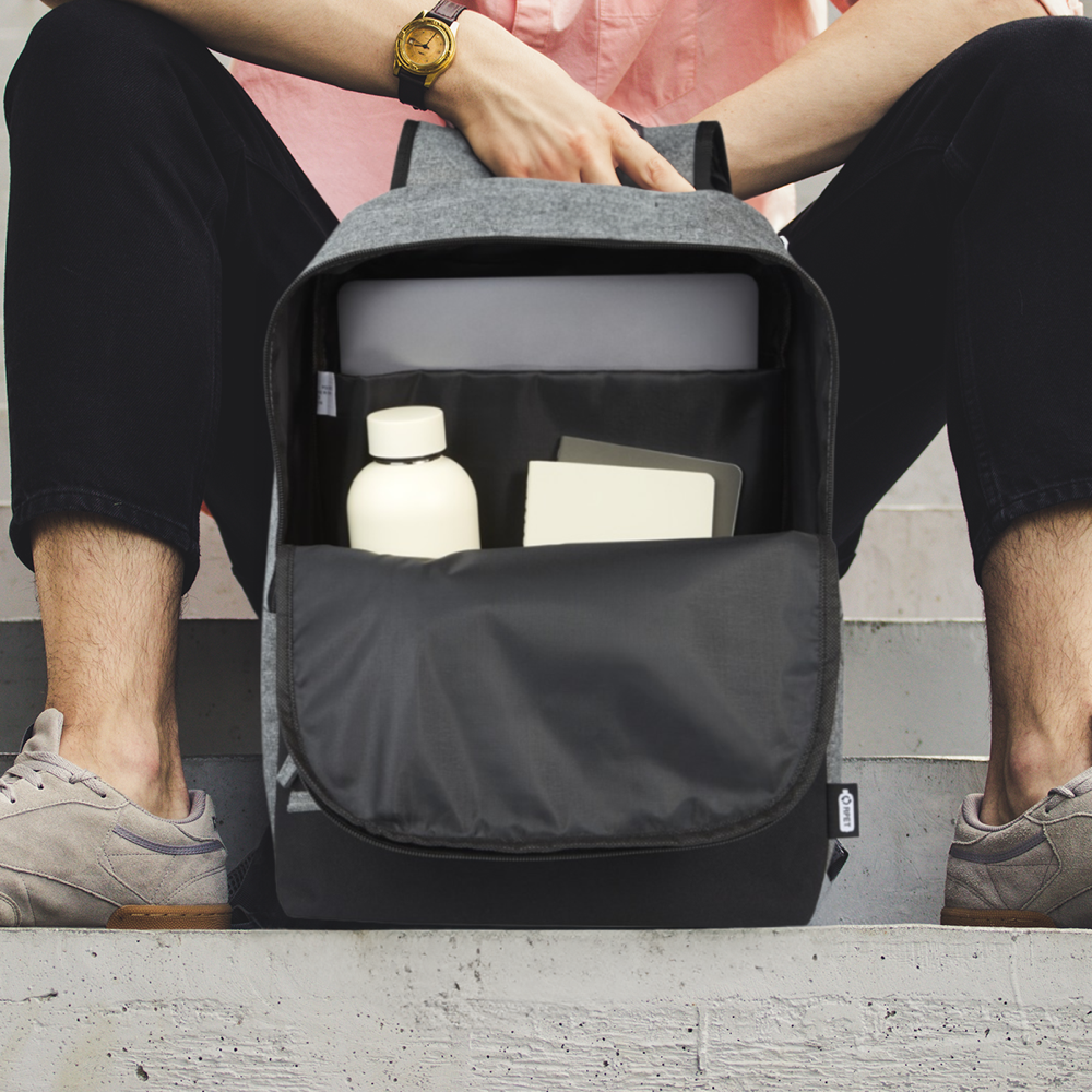 Sac à dos pour ordinateur portable recyclé GRS bicolore – Image 5