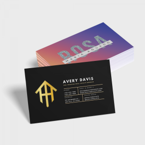 Cartes de visite avec finitions luxueuses