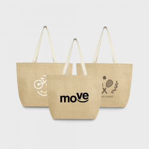 Sac fourre-tout en jute, 300 g/m².