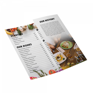 Cartes de menu à pli roulé