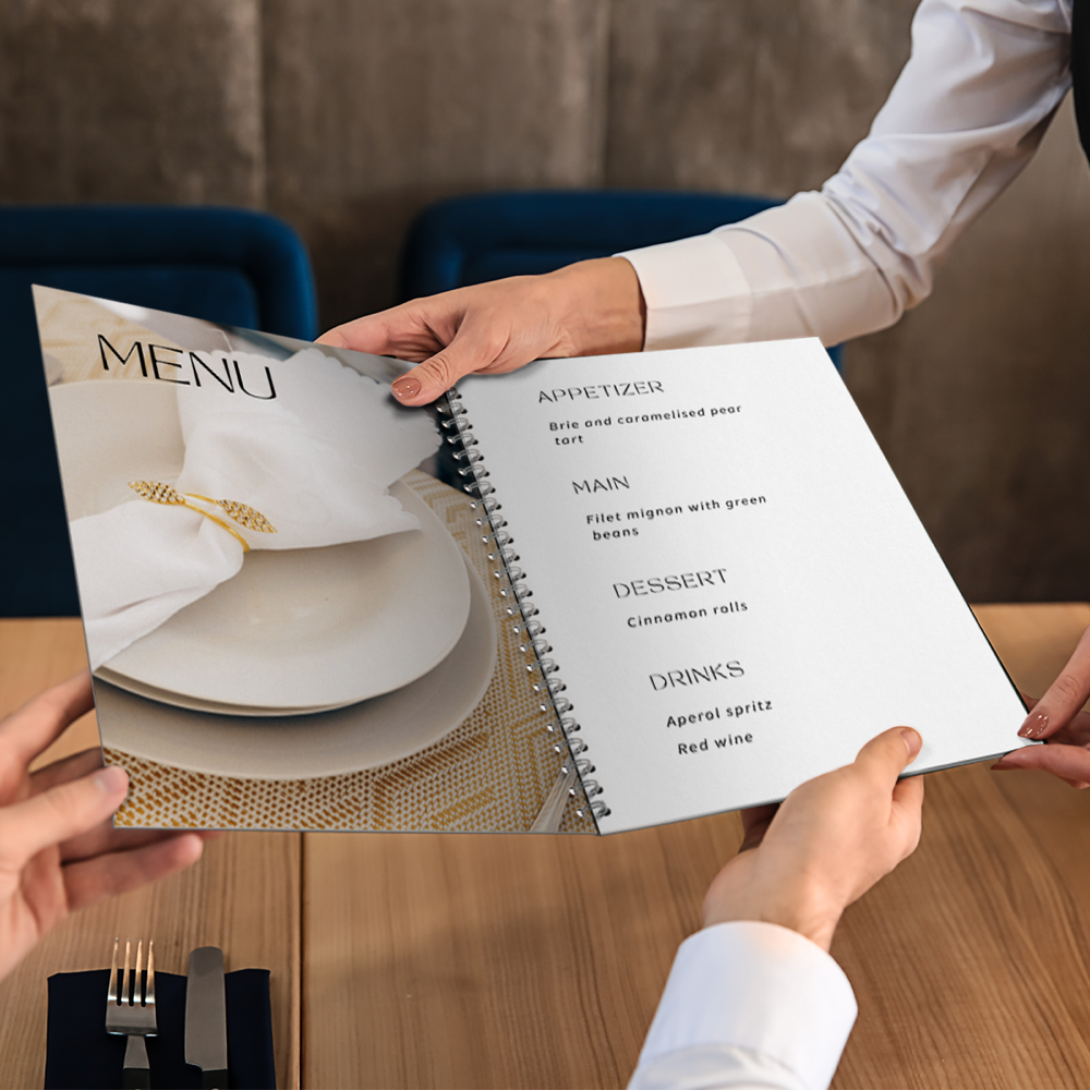 Cartes de menu à reliure spirale – Image 4