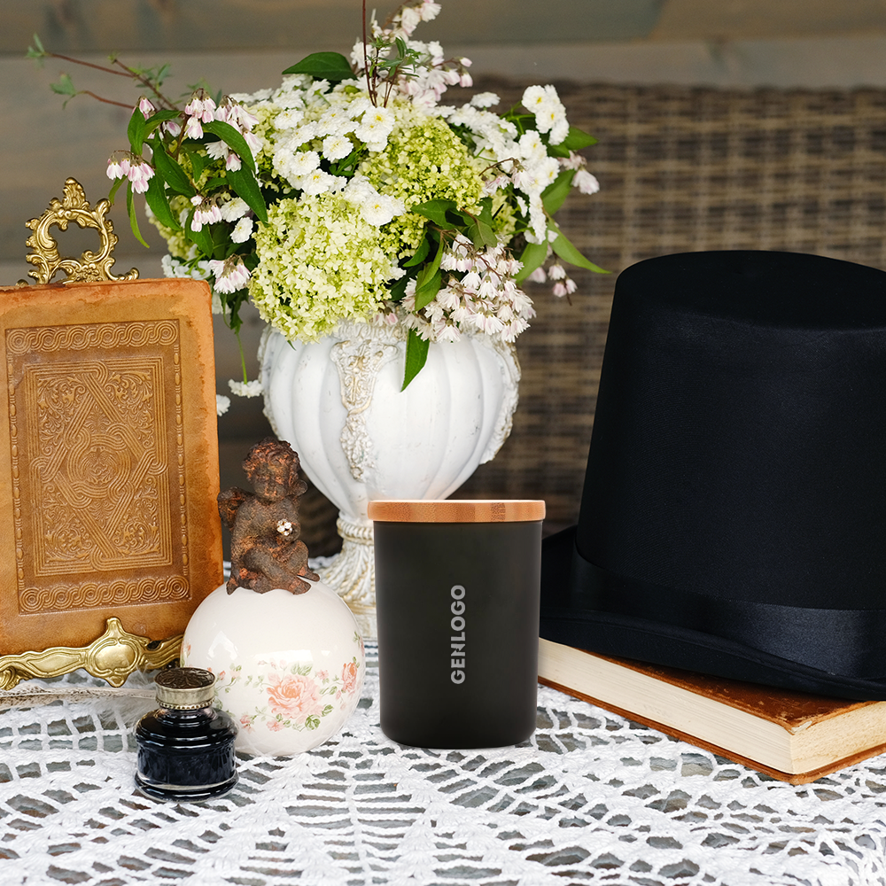 Bougie parfumée au jasmin avec couvercle en bambou – Image 4