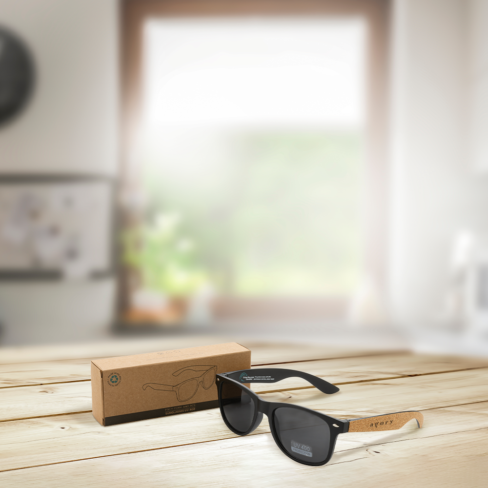 Lunettes de soleil en liège et plastique recyclé – Image 3