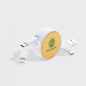 Câble 6-en-1 rétractable en plastique recyclé RCS