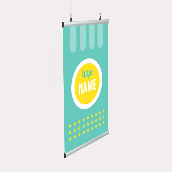 Rail de suspension avec clips pour affiche