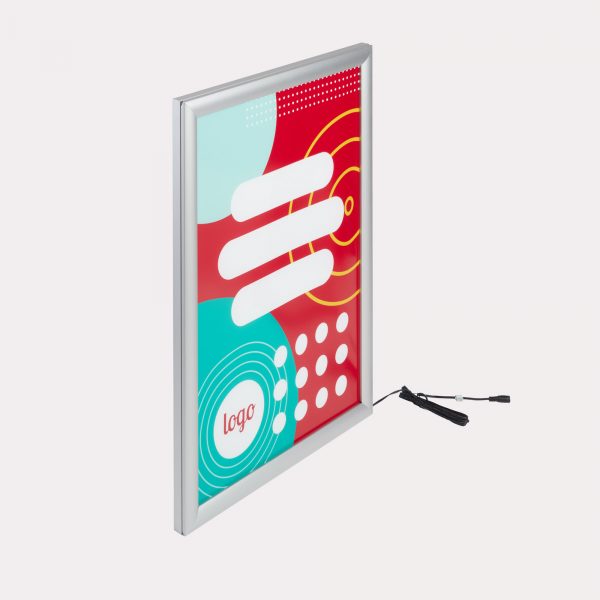 Cadre porte-affiche clic-clac lumineux à LED
