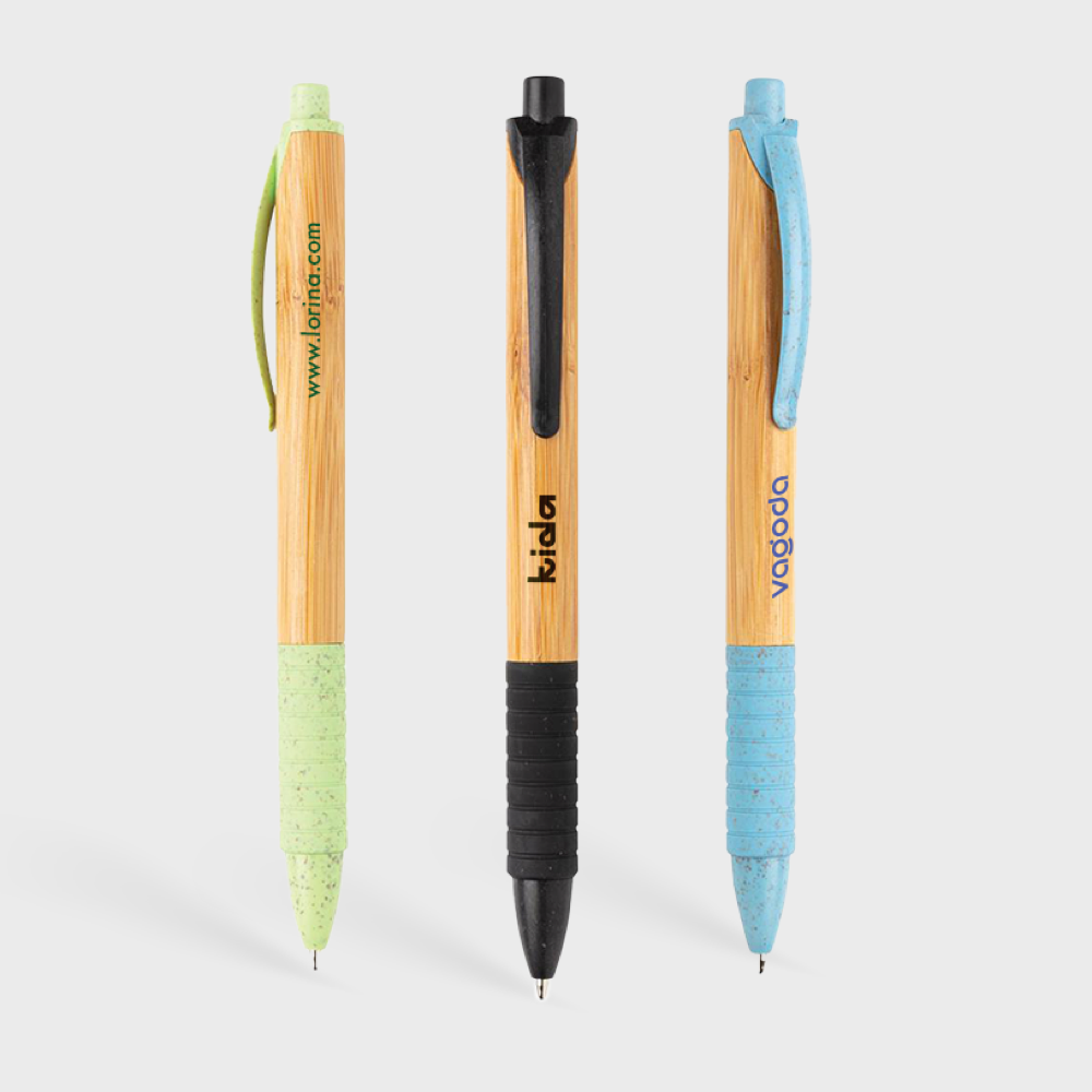 Stylo en bambou et paille de blé – Image 3