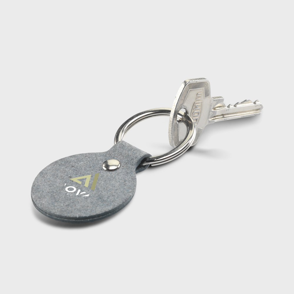 Porte-clés Denim Textile Recyclé Rond – Image 2