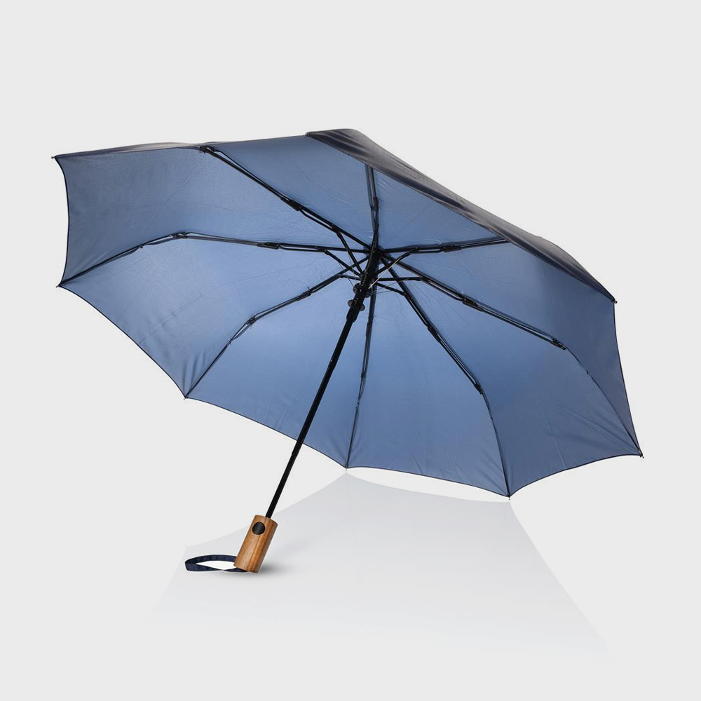 Parapluie mini en RPET et bois d'acacia – Image 2