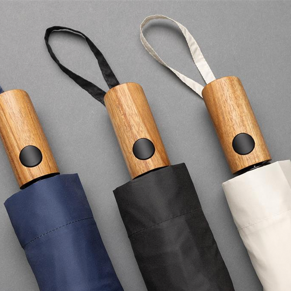 Parapluie mini en RPET et bois d'acacia – Image 4