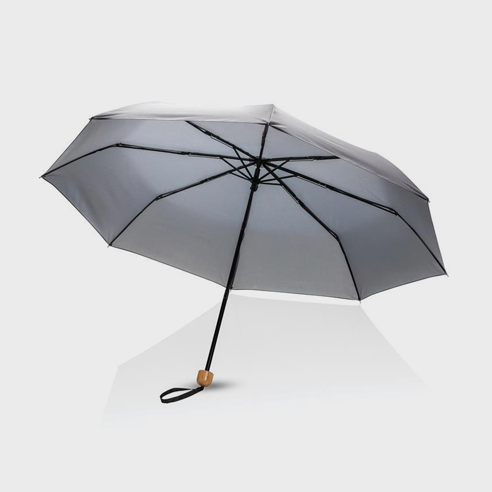 Mini parapluie RPET 190T poignée bambou Impact AWARE – Image 3