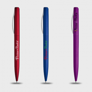 Stylo finition métallique clip argenté