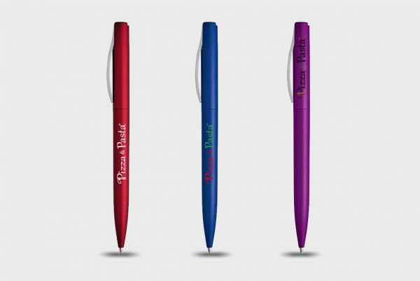 Stylo finition métallique clip argenté