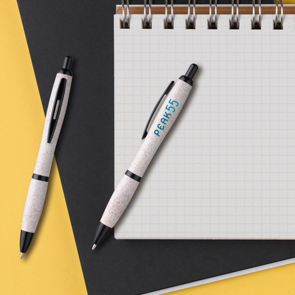 Stylo en paille de blé avec détails noirs – Image 4