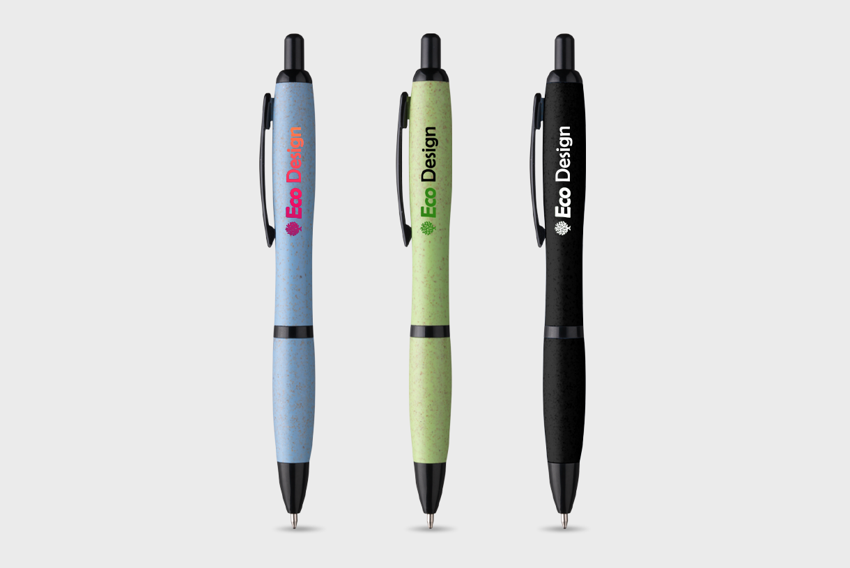 Stylo en paille de blé avec détails noirs – Image 2