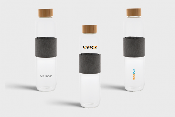 Bouteille en verre avec couvercle en bambou | 750 ml