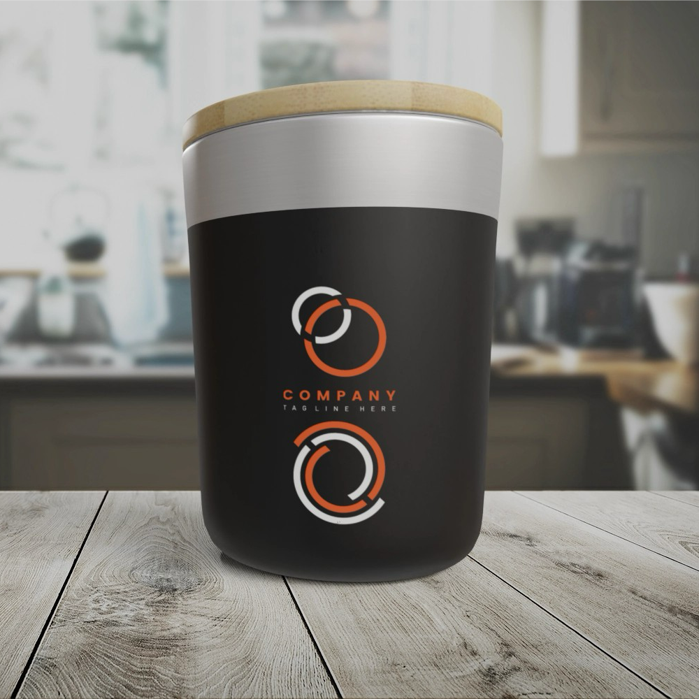 Gobelet isotherme en acier inoxydable avec couvercle en bambou 300 ml – Image 4