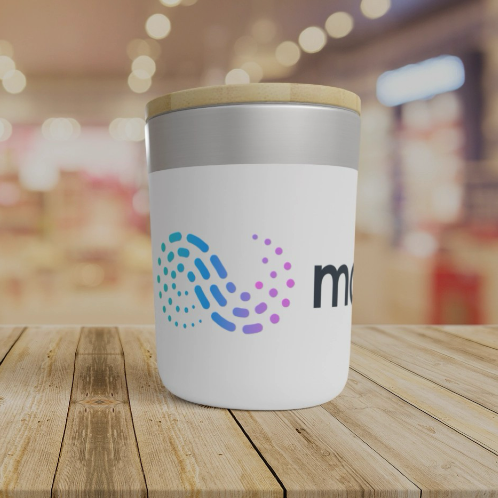 Gobelet isotherme en acier inoxydable avec couvercle en bambou 300 ml – Image 3