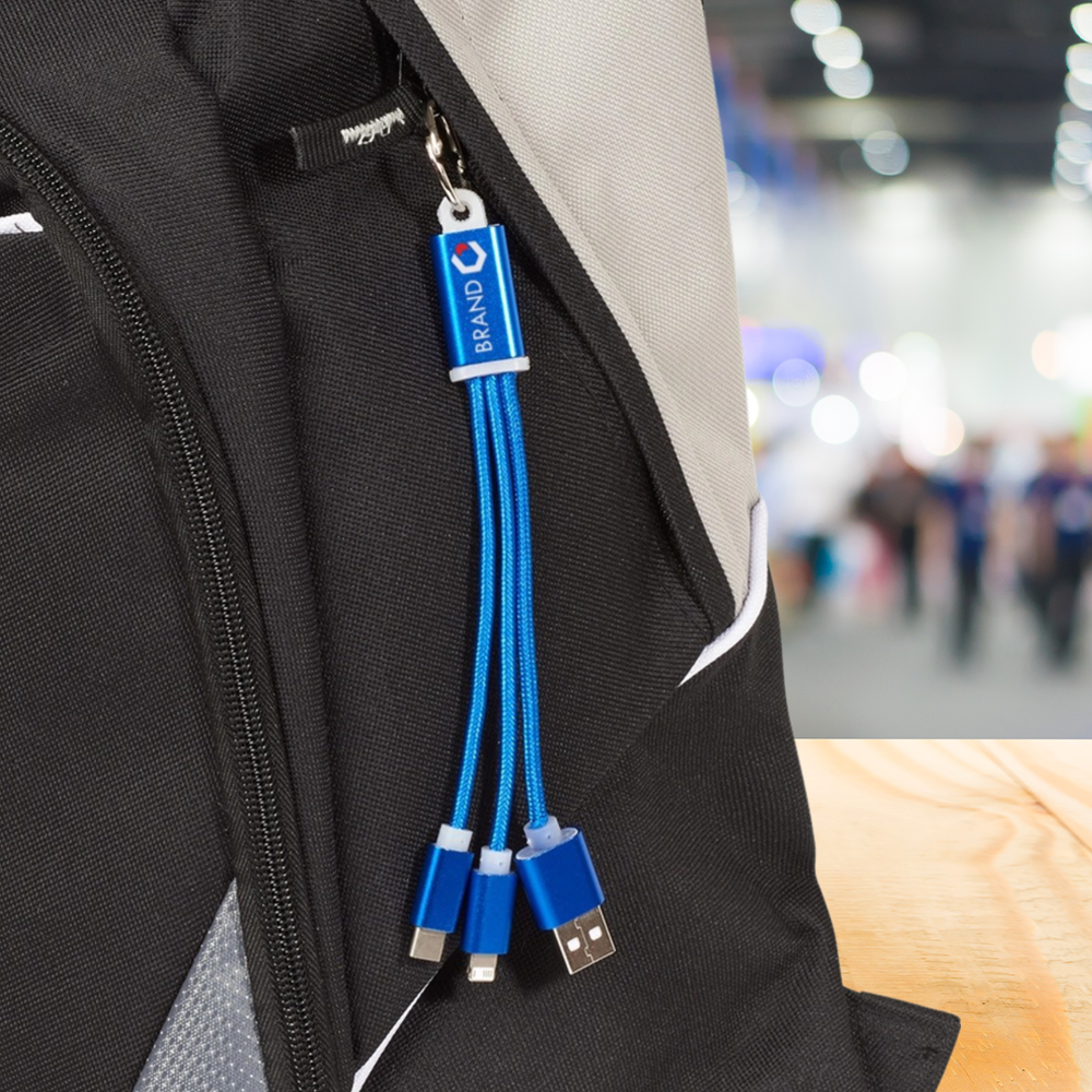 Câble de recharge 3-en-1 en métal avec porte-clés – Image 5