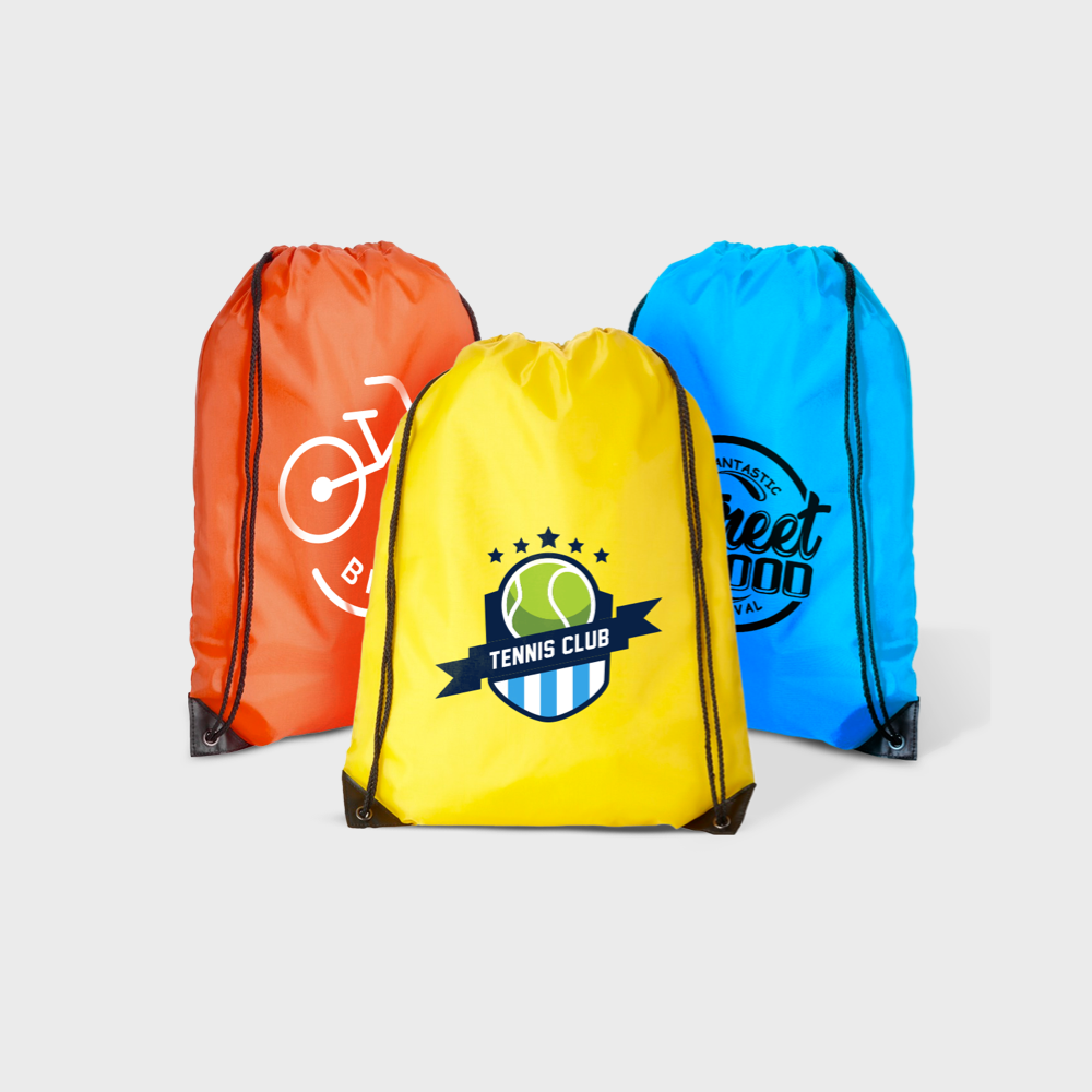 Sac à cordon en polyester avec coins noirs – Image 2