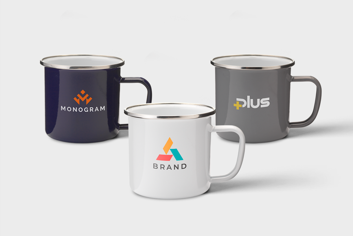 Tasse émaillée argent rétro – Image 2