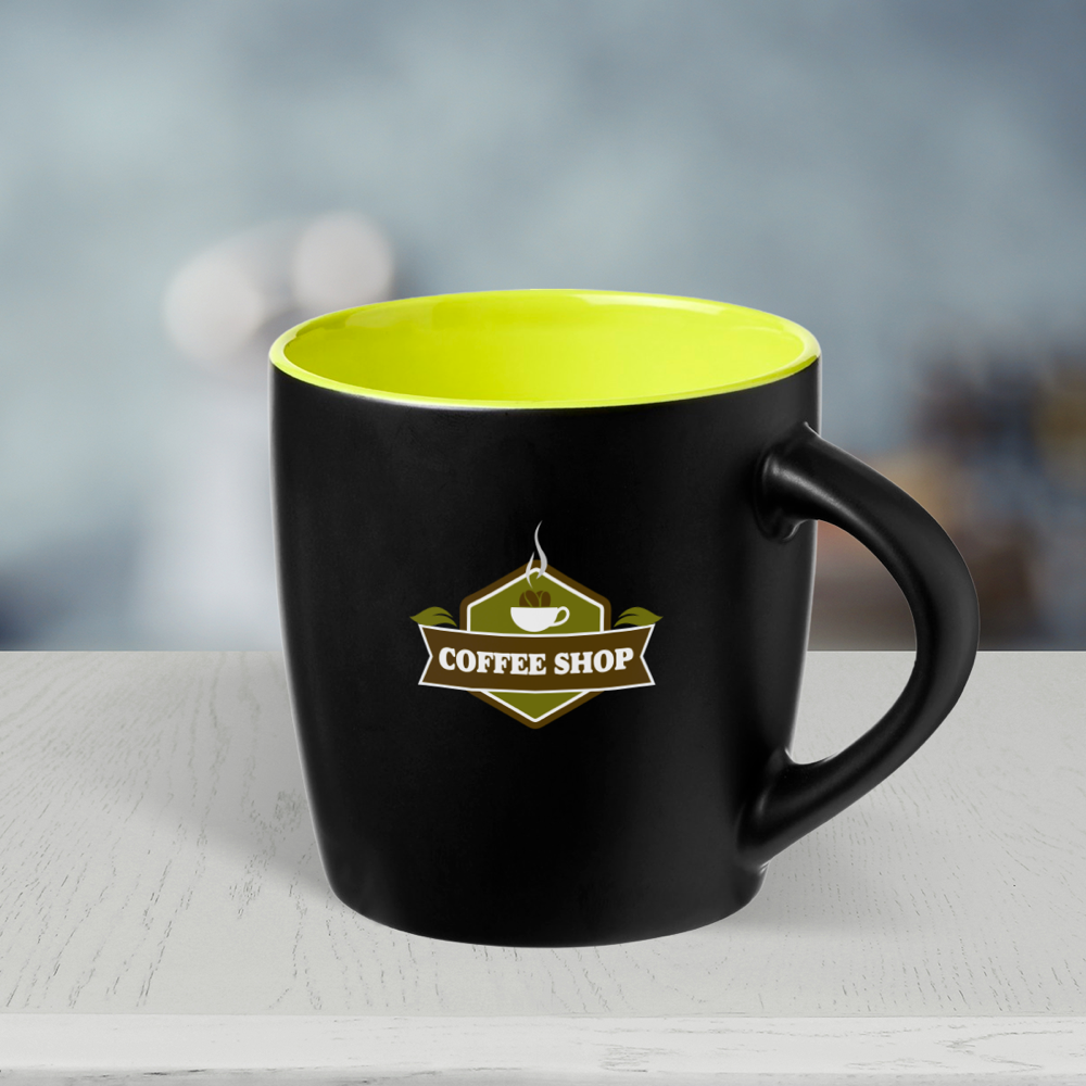 Mug en céramique noir mat avec intérieur coloré – Image 5