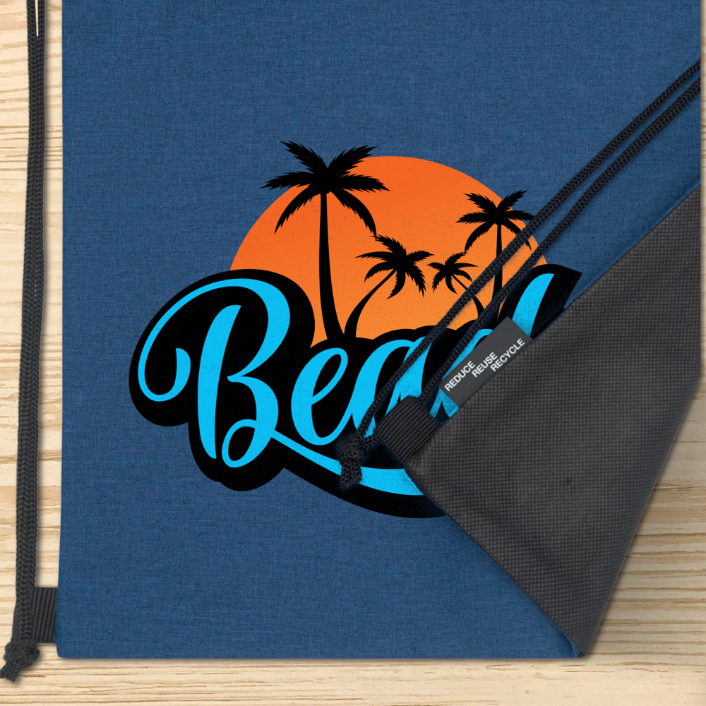 Sac à cordon recyclé avec fermeture éclair – Image 4