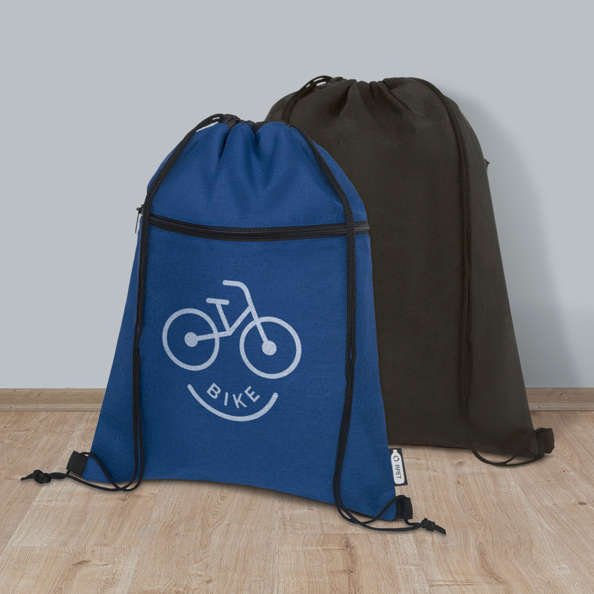 Sac à cordon recyclé avec fermeture éclair – Image 5