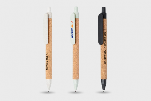 Stylo recyclé en fibre de paille de blé et en liège