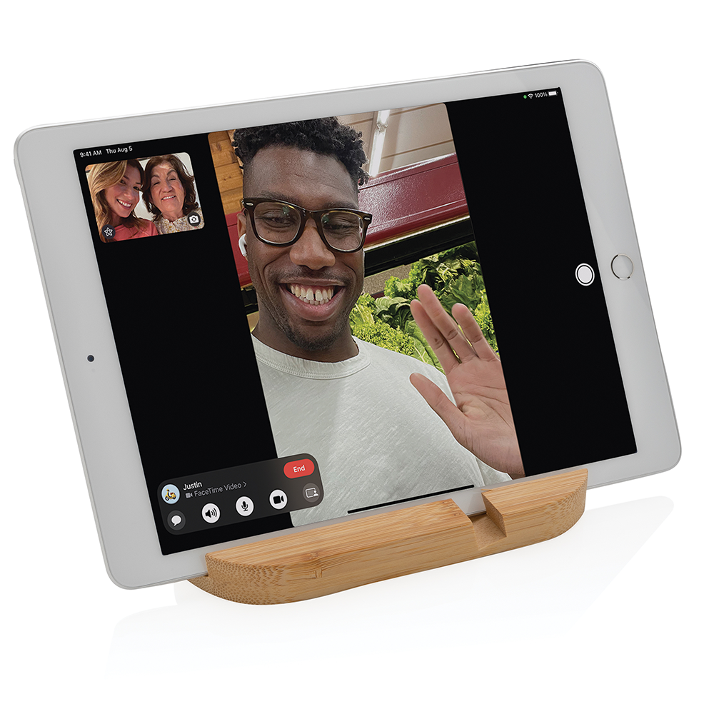 Support pour tablette et téléphone en bambou – Image 4
