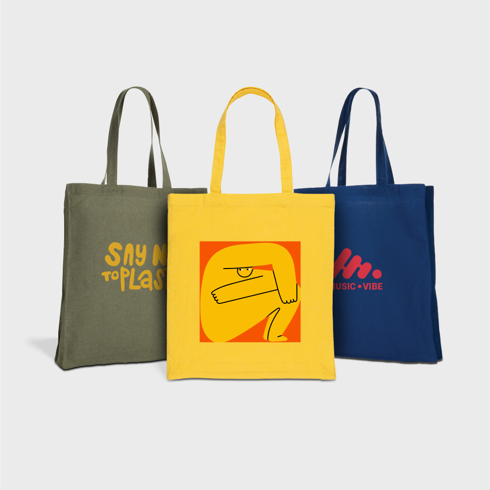 Sacs en coton recyclé avec fond – Image 2