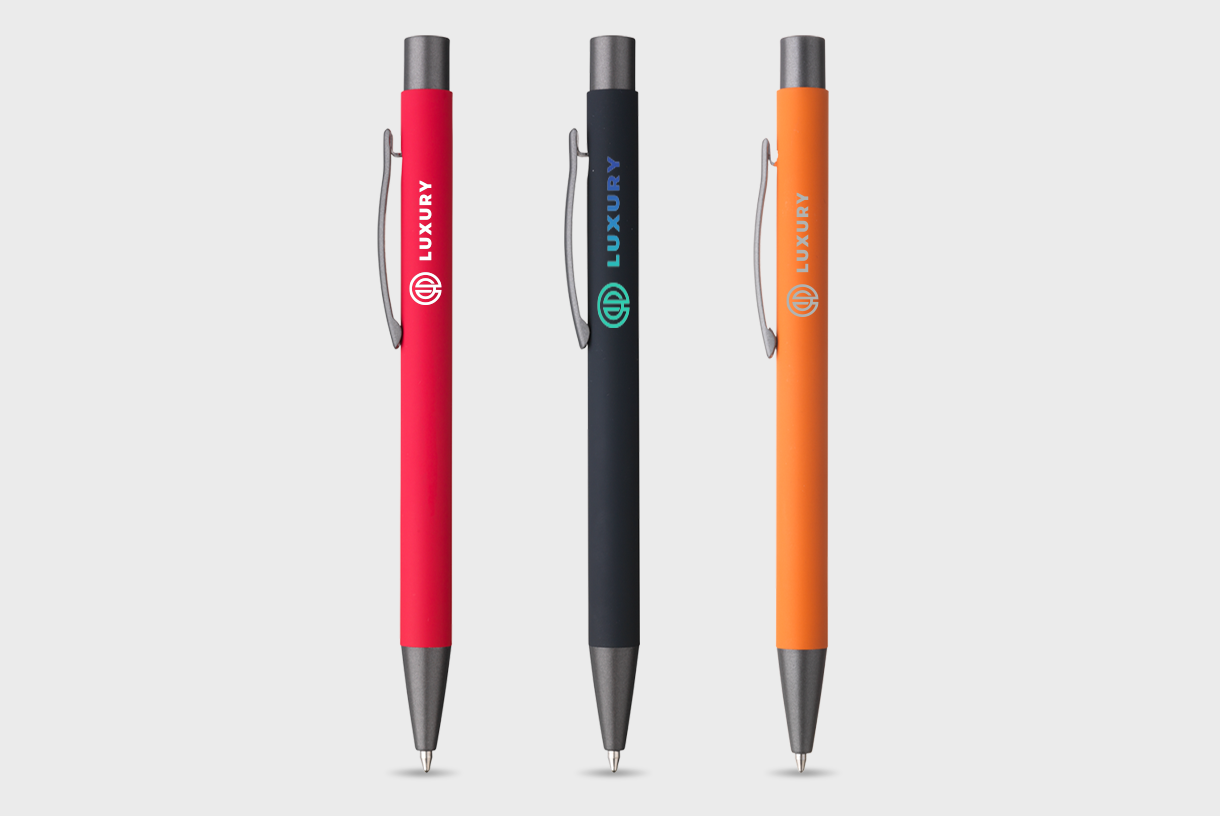 Stylo en aluminium recyclé soft-touch – Image 2