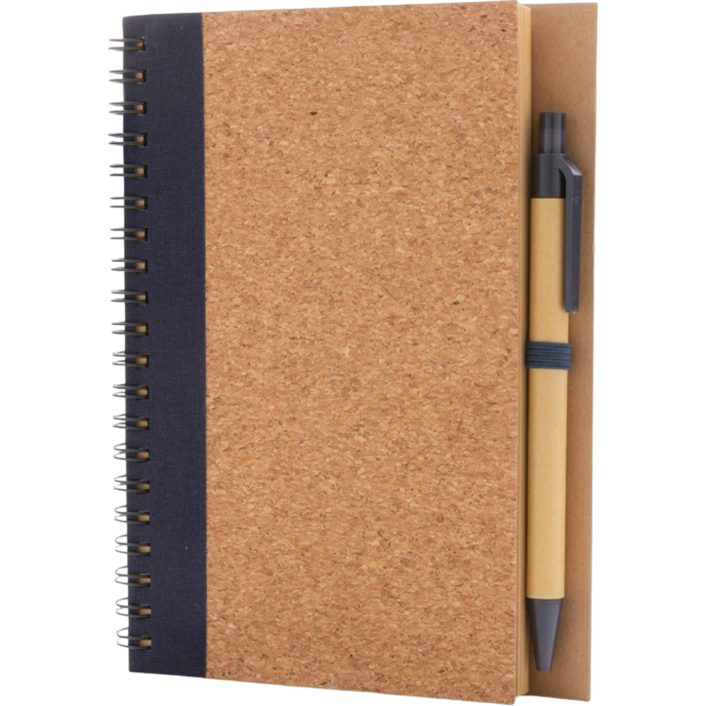 Carnet spiralé en liège avec stylo – Image 3