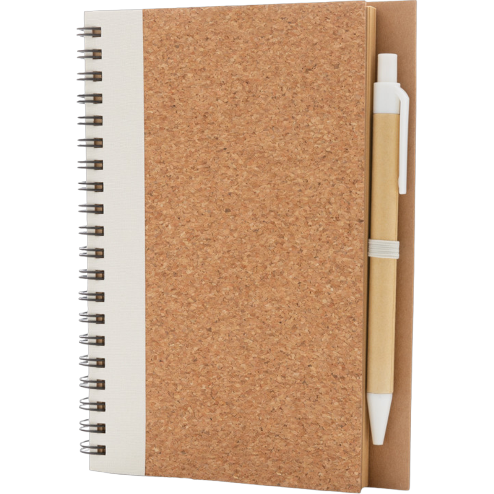 Carnet spiralé en liège avec stylo – Image 2