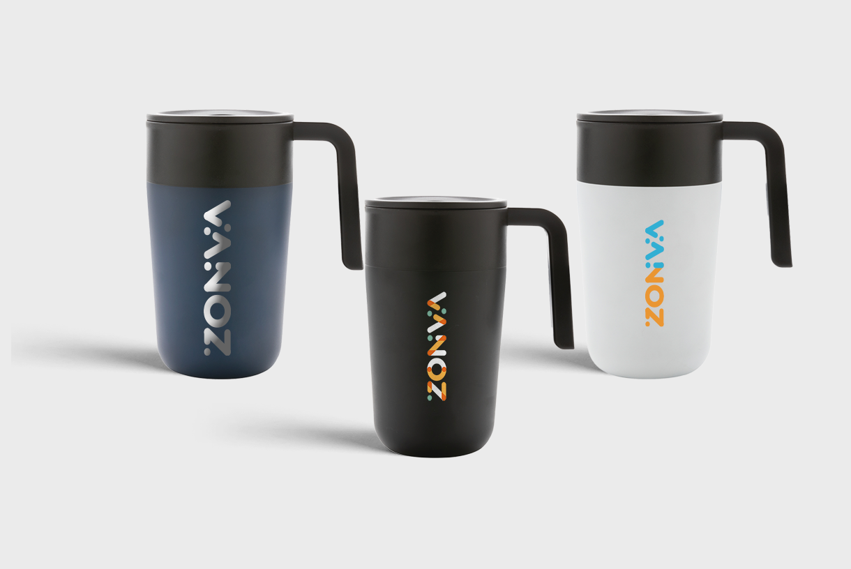 Tasse en acier inoxydable et PP recyclé GRS avec poignée – Image 5