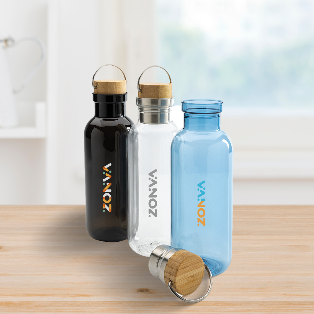 Bouteille en rPET GRS, couvercle en bambou – Image 5