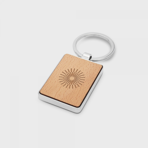 Porte-clés rectangulaire en bois de hêtre Mauro