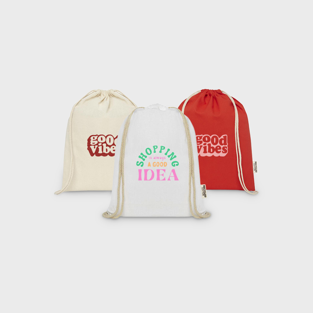 Sac à cordons en coton recyclé GRS Oregon – Image 3