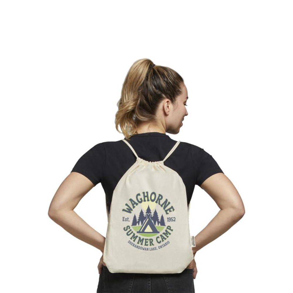 Sac à cordons en coton recyclé GRS Oregon – Image 4