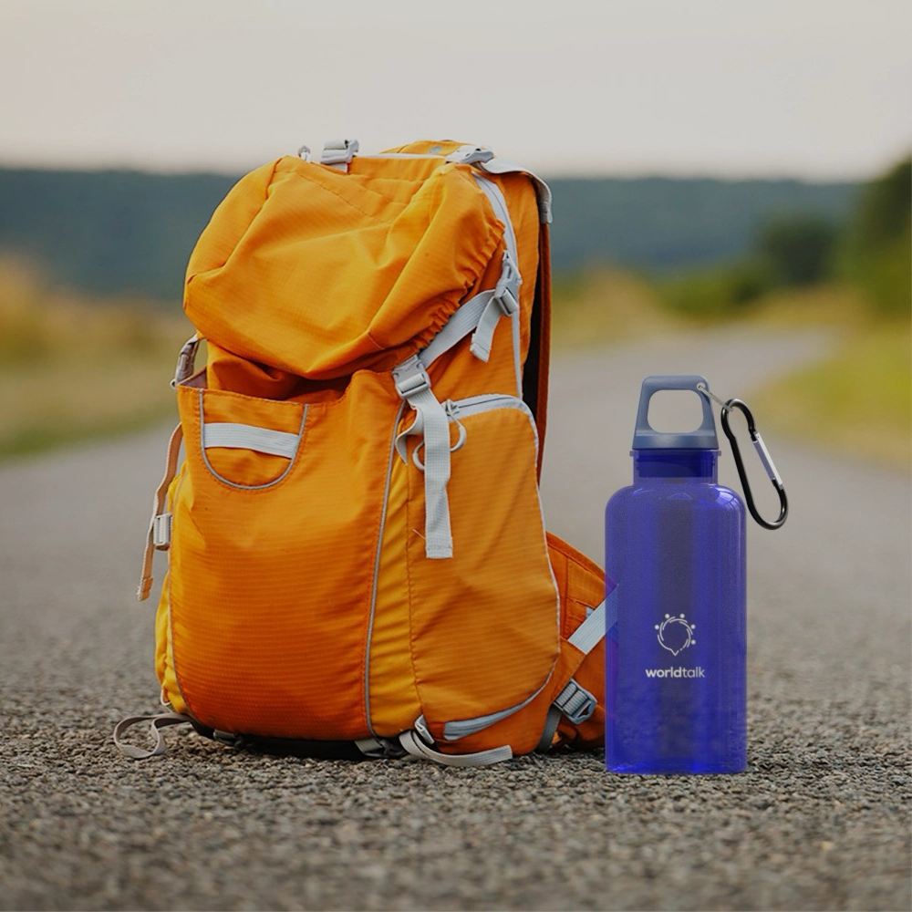 Gourde Oregon en plastique recyclé avec mousqueton 400 ml – Image 3