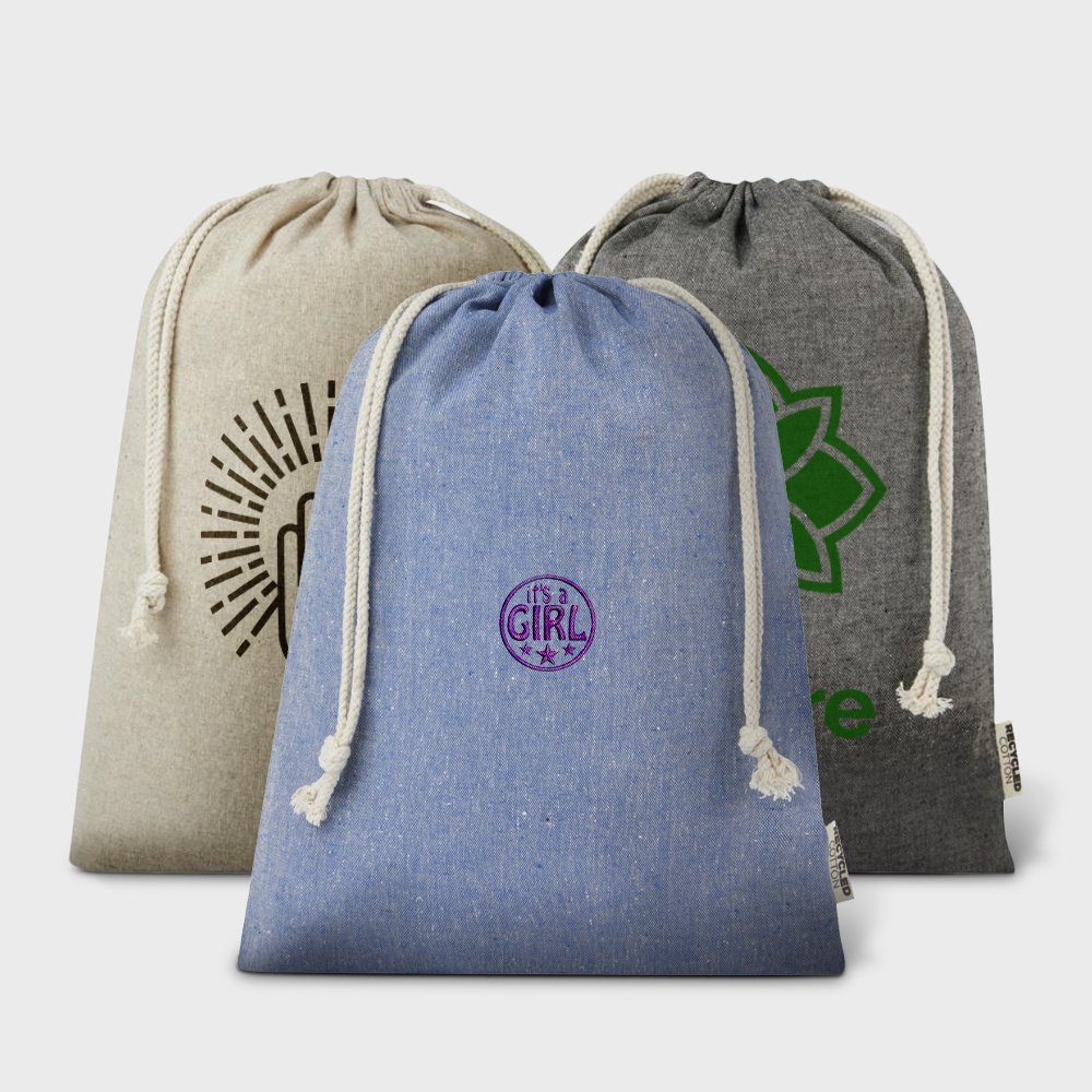 Sac cadeau en coton recyclé GRS Pheebs | 30 x 42 cm