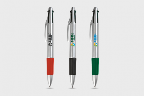 Stylo 4 couleurs grip antidérapant