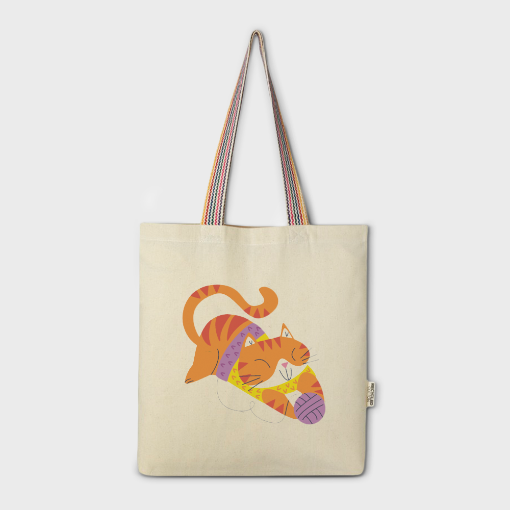 Sac tote en coton recyclé Rainbow – Image 2