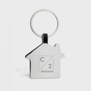 Porte-clés maison en alliage de zinc recyclé RCS