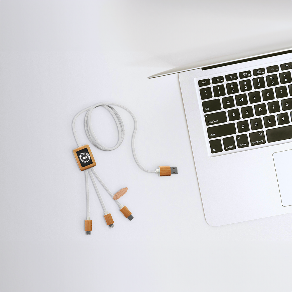 Câble de Chargement 3-en-1 en rPET avec Logo Lumineux – Image 5