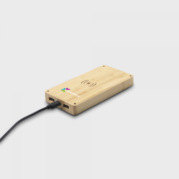 Chargeur sans fil Bamboo powerbank solaire
